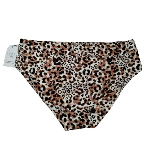 Time and Tru Womens 3X Watercolor Cheetah High Waist Mix and Match Bikini Bottom - Picture 4 of 5